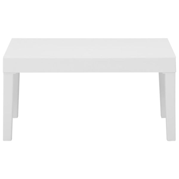 Градинска лаундж маса, пластмаса, бяла