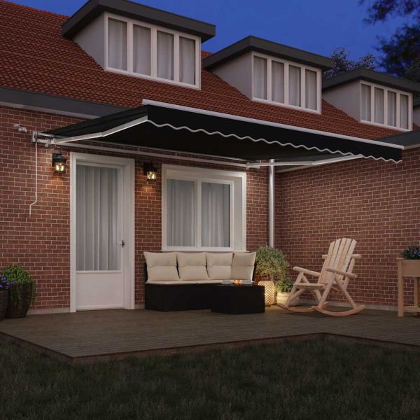 Сгъваем навес Черно 400 × 350 cm Полиестер и метал