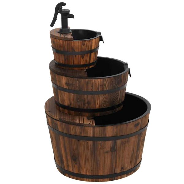 Воден фонтан с помпа 60x60x94 см масивна ела