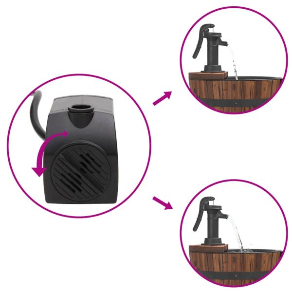 Воден фонтан с помпа 60x60x94 см масивна ела