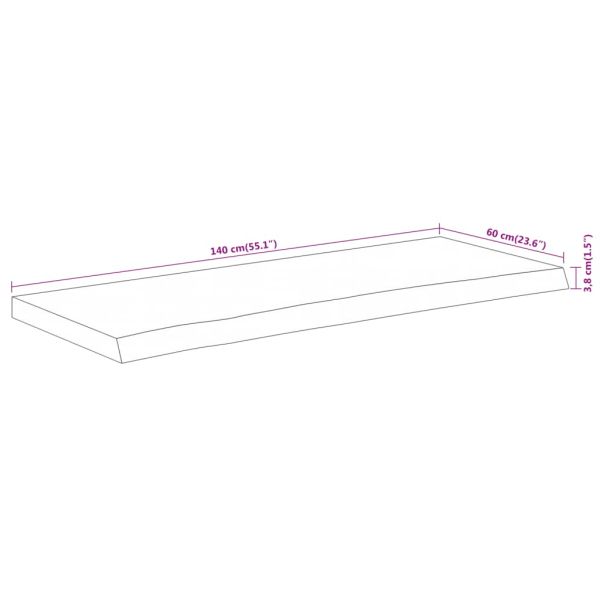 Плот за баня, 140x60x3,8 см, правоъгълен, масивно дърво акация