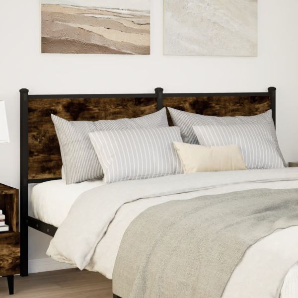 Резервна табла за легло, опушен дъб, 140 см, инженерно дърво и стомана