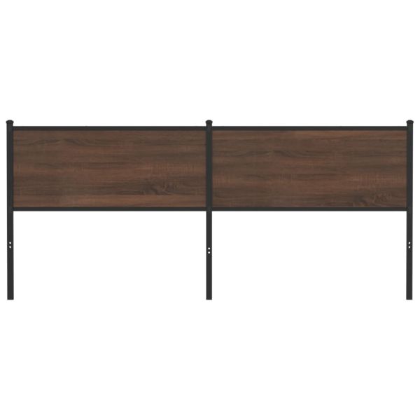Резервна табла за легло, кафяв дъб, 200 см, инженерно дърво и стомана