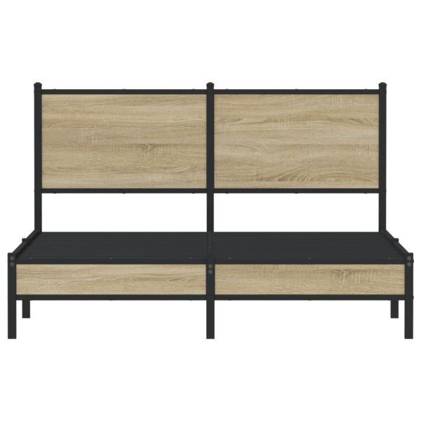 Метална рамка за легло, без матрак, дъб сонома, 140x190 см