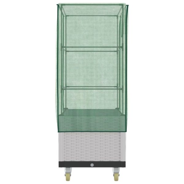 Повдигнато легло с капак и колела, ратанова визия, 80x50x182 см