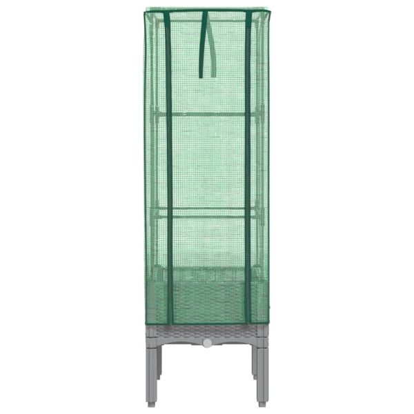 Повдигнато легло с оранжерия калъф, ратанов вид, 40x40x140 см