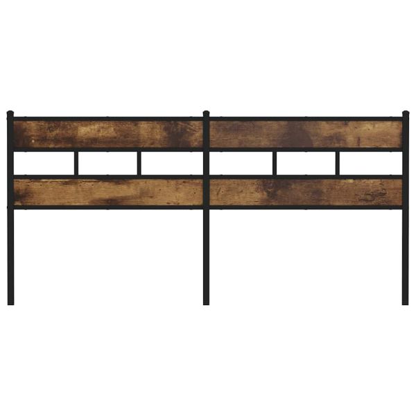 Резервна табла за легло, опушен дъб, 193 см, желязо и инженерно дърво