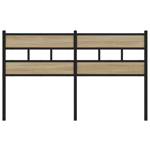 Резервна табла за легло, дъб сонома, 135 см, желязо и инженерно дърво