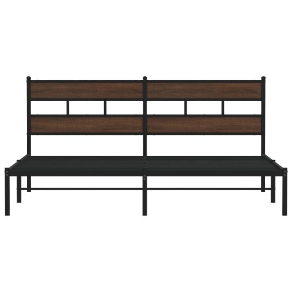 Рамка за легло, без матрак, с табла, кафяв дъб, 190x200 см