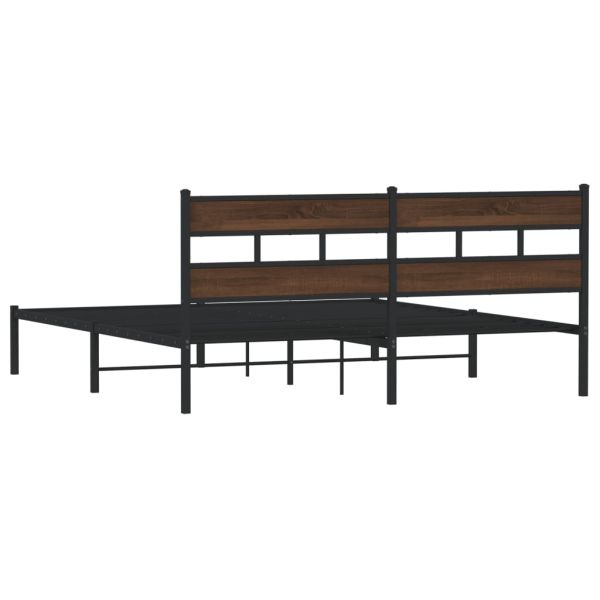 Рамка за легло, без матрак, с табла, кафяв дъб, 190x200 см