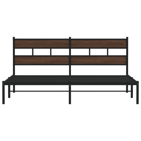 Рамка за легло, без матрак, с табла, кафяв дъб, 200x200 см