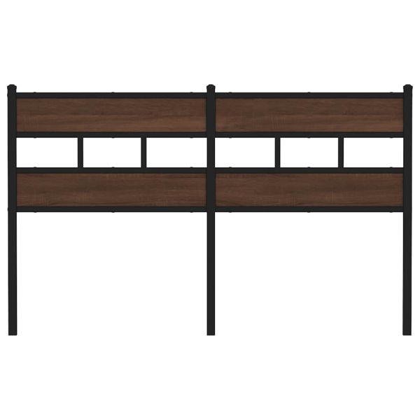 Резервна табла за легло, кафяв дъб, 140 см, стомана и инженерно дърво