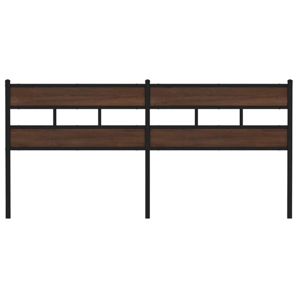 Резервна табла за легло, кафяв дъб, 180 см, стомана и инженерно дърво