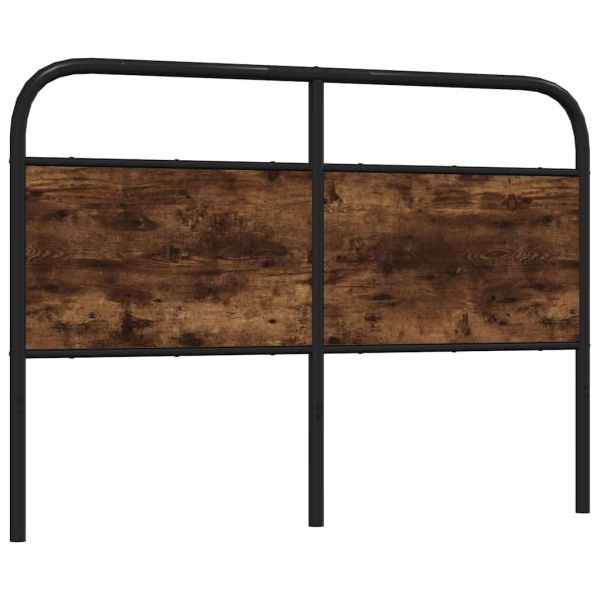 Резервна табла за легло, опушен дъб, 135 см, стомана и инженерно дърво