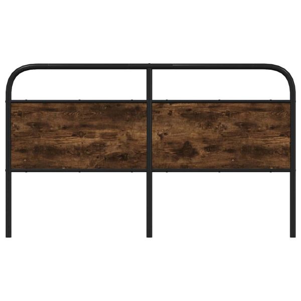 Резервна табла за легло, опушен дъб, 150 см, стомана и инженерно дърво