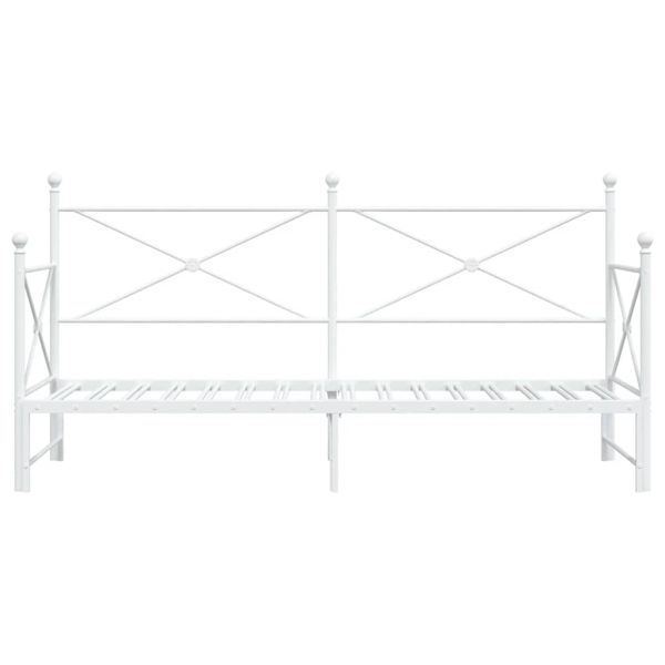 Дневна спалня с багажник без матрак Бяла 80x200 cm Стомана