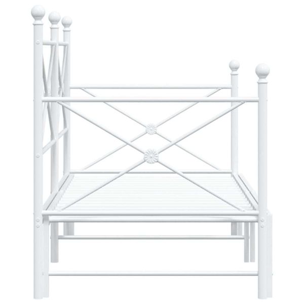 Дневна спалня с багажник без матрак Бяла 80x200 cm Стомана