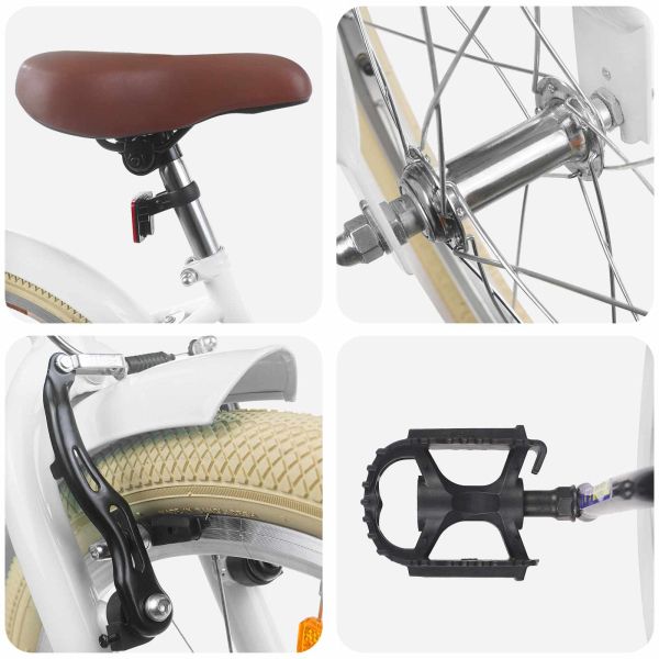 Детски Велосипед 22 инча за деца на възраст 7-12 години Бяло