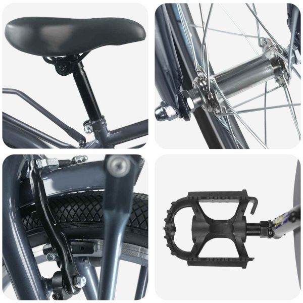 Детски Велосипед 18 инча за 5-7 години Тъмен сив