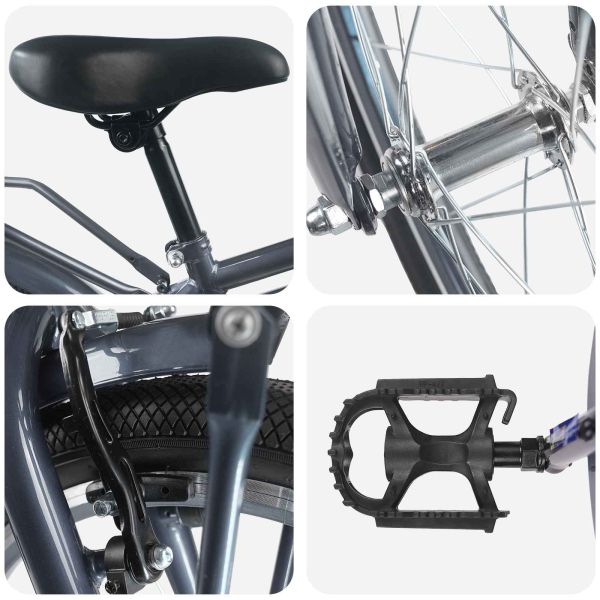 Детски Велосипед 20 инча за 6–11 години Тъмен сив