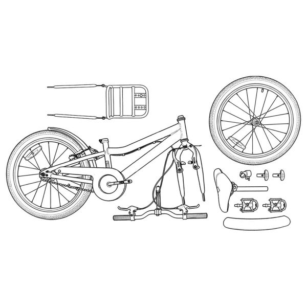 Детски Велосипед 20 инча за 6–11 години Тъмен сив