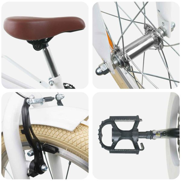 Детски Велосипед 24 инча за деца на възраст 8-12 години Бяло