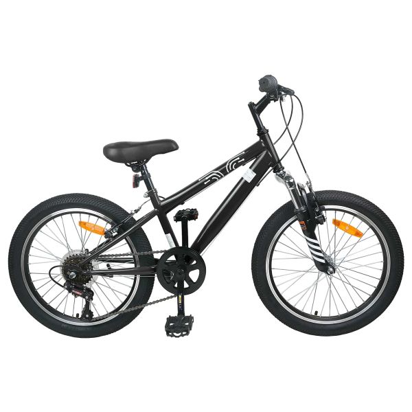 Kids Mountain Bike 20 инча 6-Speed за 5-8 години Черно