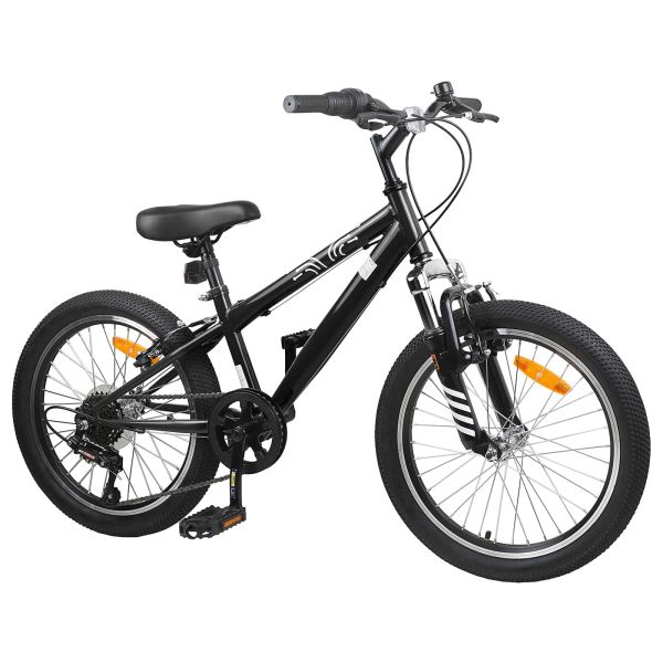 Kids Mountain Bike 20 инча 6-Speed за 5-8 години Черно