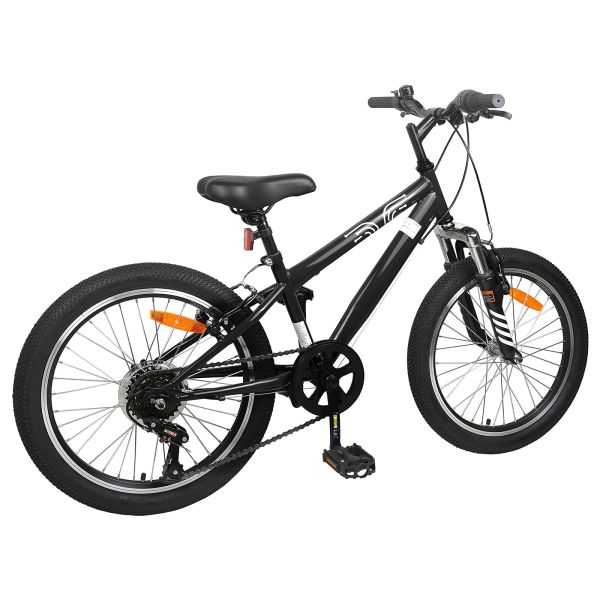 Kids Mountain Bike 20 инча 6-Speed за 5-8 години Черно