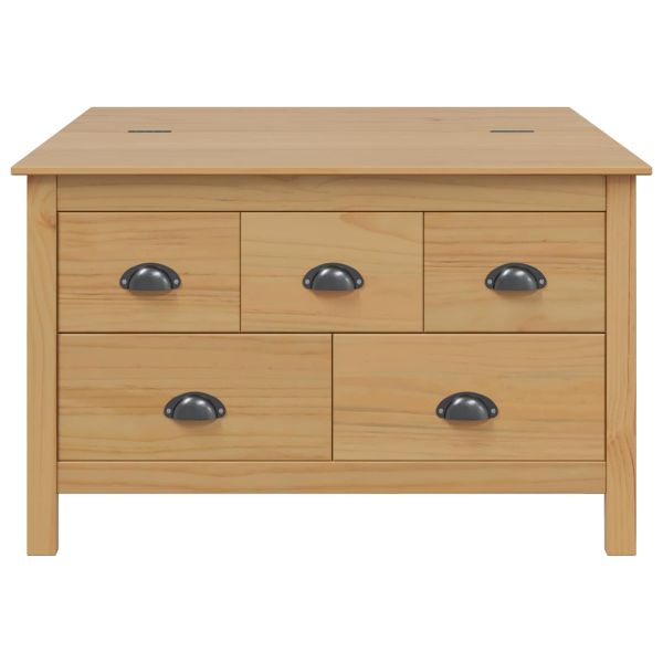 Масичка за кафе Меден кафяв 79.5 x 79.5 x 49 см Солиден бор