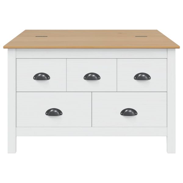 Масичка за кафе Бяло и медено кафяво 79.5 x 79.5 x 49 см