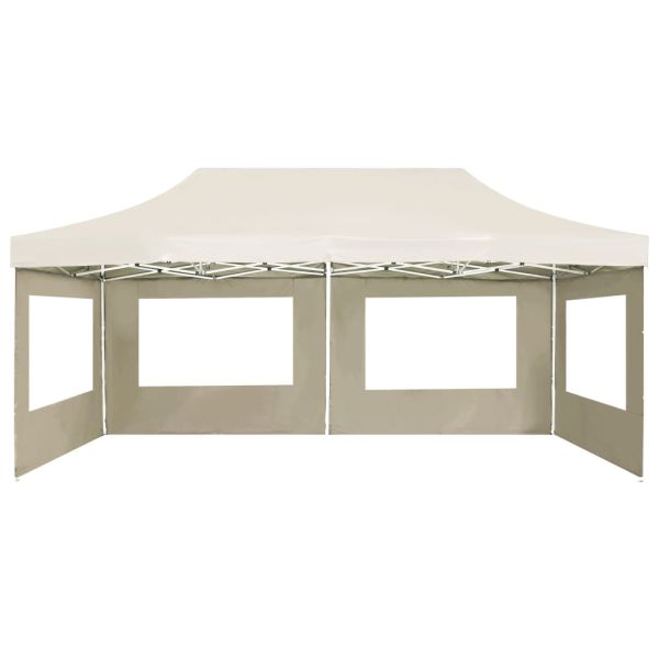 Професионална сгъваема шатра + стени алуминий 6х3 м кремава