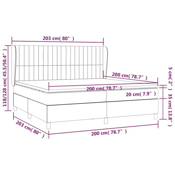 Боксспринг легло с матрак, тъмнозелено, 200x200 см, кадифе