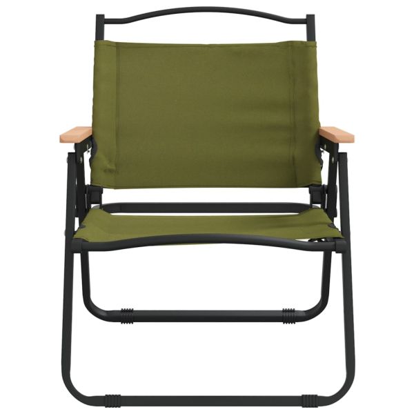 Къмпинг столове, 2 бр, зелени, 54x43x59 см, Оксфорд плат