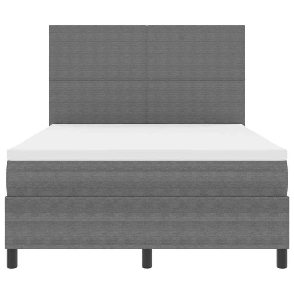 LED кутия за пружини с легло Светлосив и бял 140 x 190 cm