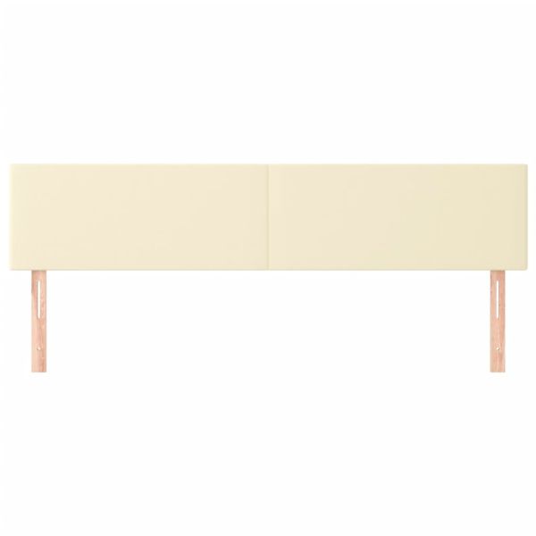 Горни табли за легло 2 бр кремаво 100x5x78/88см изкуствена кожа