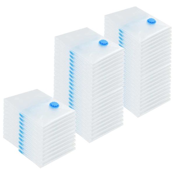 Чанти за съхранение 50 pcs Прозрачни и сини 70 x 50 cm