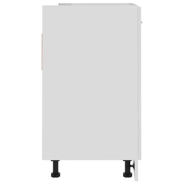 Долен шкаф за мивка "Lyon", бял гланц, 80x46x81,5 см, инженерно дърво