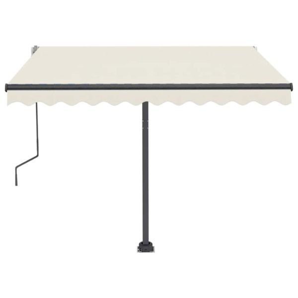 Свободностояща ръчно прибираща се тента, 300x250 см, кремава