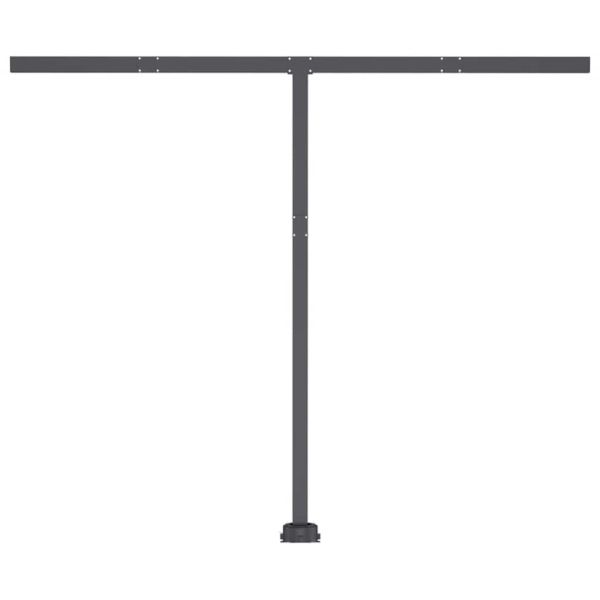 Ръчно прибиращ се сенник с LED, 350x250 см, синьо и бяло