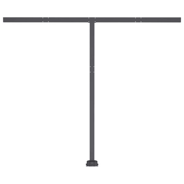 Ръчно прибиращ се сенник с LED, 350x250 см, кремав