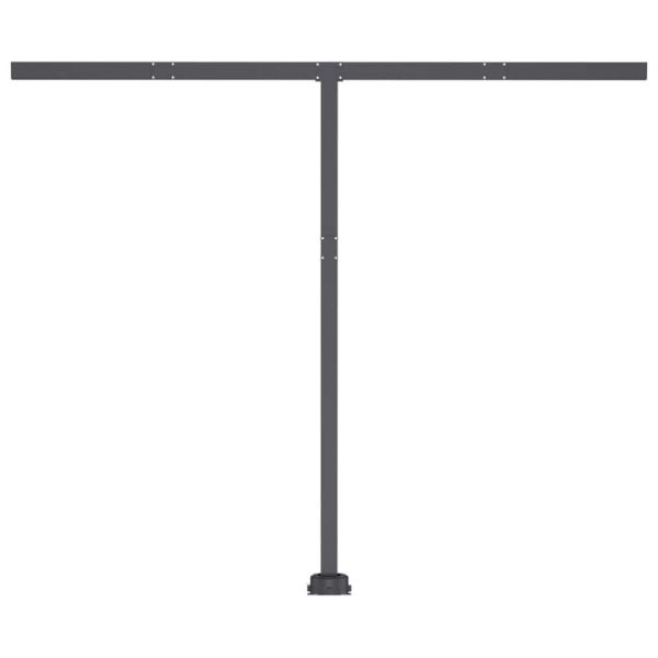 Ръчно прибиращ се сенник с LED, 350x250 см, жълто и бяло