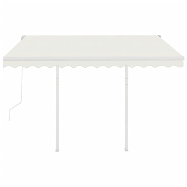 Автоматично прибиращ се сенник с прътове, 3,5x2,5 м, кремав