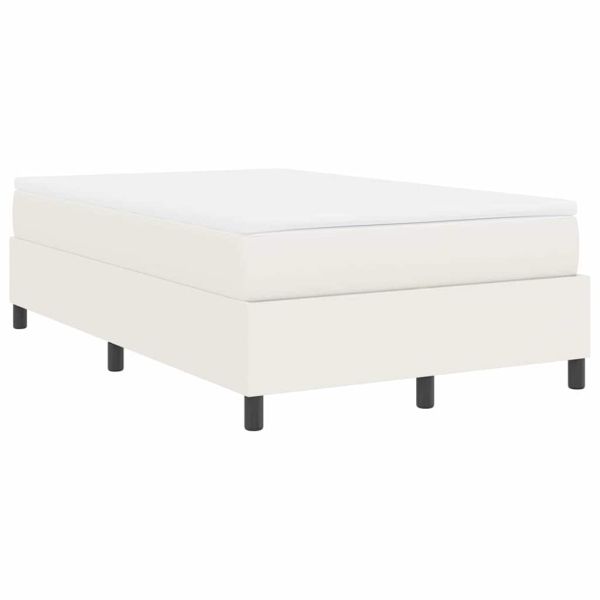 Легло с пружинирана основа Слонова кост и бяло 120 x 200 cm