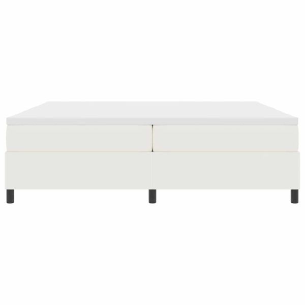 Легло с пружинирана основа Слонова кост и бяло 200 x 200 cm