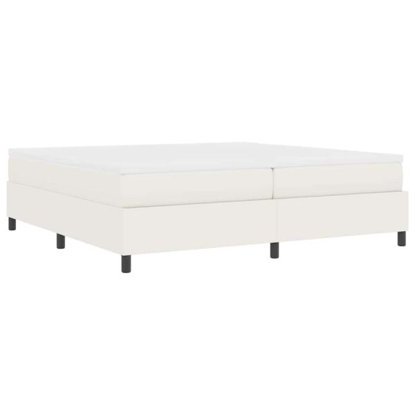 Легло с пружинирана основа Слонова кост и бяло 200 x 200 cm