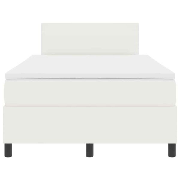 Легло с пружинирана основа Слонова кост и бяло 120 x 200 cm