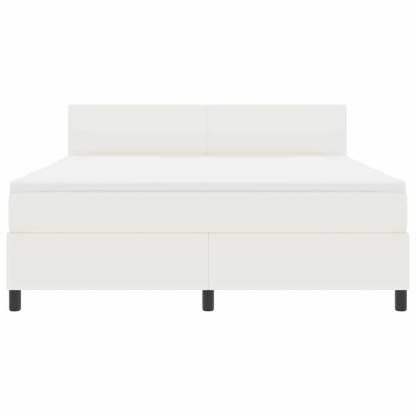 Легло с пружинирана основа Слонова кост и бяло 180 x 200 cm