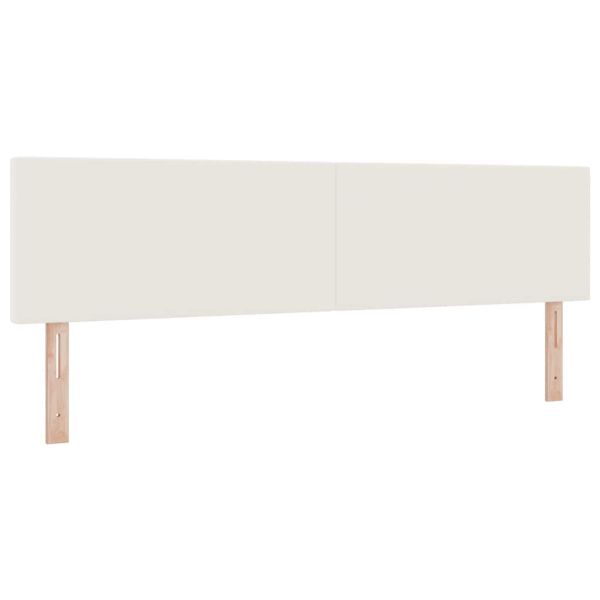 LED кутия за пружини с легло Слонова кост и бяло 180 x 200 cm