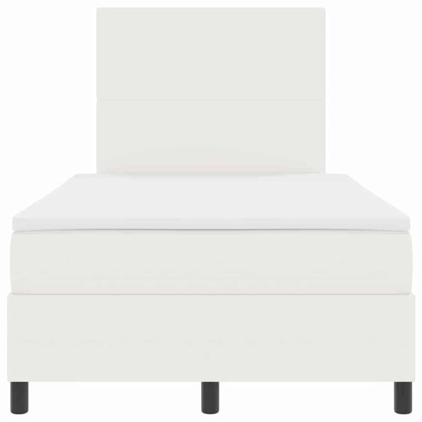 LED кутия за пружини с легло Слонова кост и бяло 120 x 200 cm